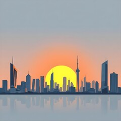 Obraz premium Isometric illustration of smart city skyline