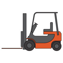 フォークリフト　イラスト　ベクター　オレンジ