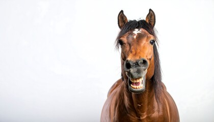 Horse with a comical expression