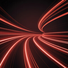 Experience the thrill of hyper-speed travel through a vibrant, glowing red light tunnel portal
