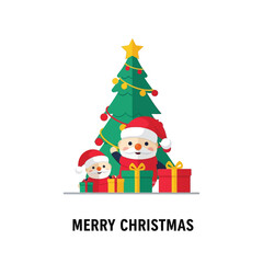 Naklejka premium Merry Christmas Festive Holiday Season Decorations