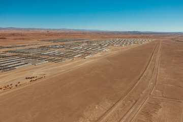 Solar Power Plant Under Construction in Atacama Desert Chile