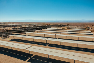 Solar Power Plant Under Construction in Atacama Desert Chile