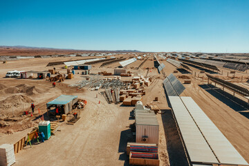 Solar Power Plant Under Construction in Atacama Desert Chile