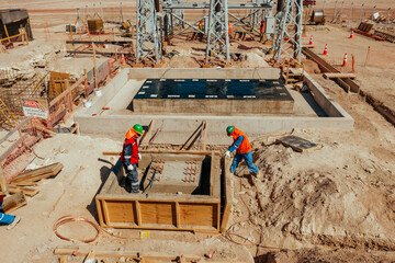 Solar Power Plant Under Construction in Atacama Desert Chile