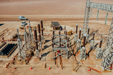 Solar Power Plant Under Construction in Atacama Desert Chile