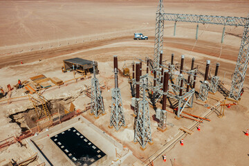 Solar Power Plant Under Construction in Atacama Desert Chile