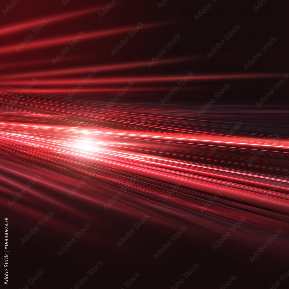 Aufkleber dynamic red light trails zoom through darkness creating a powerful sense of speed and energy