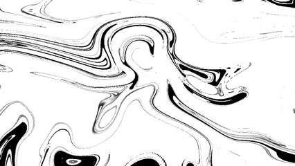Black and white modern fluid marble background. White and black digital background made of interweaving curved shapes.