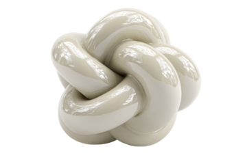 Elegant off white ceramic decorative knot sculpture.
