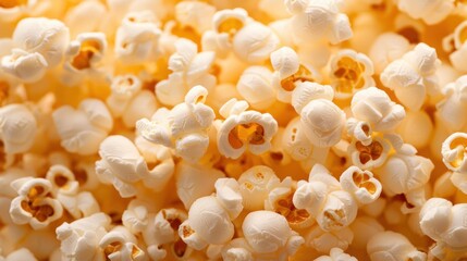 Close-up of freshly popped popcorn kernels