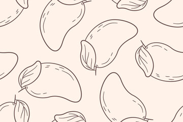 seamless pattern with mango cartoon background