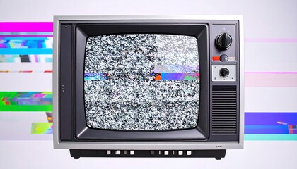 Retro TV with distorted signal