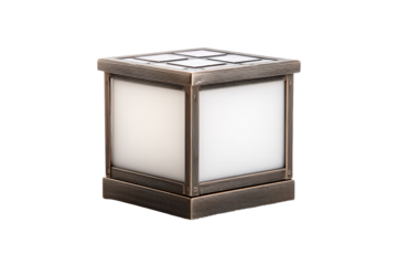 Classic square outdoor lantern with a dark metal frame and frosted glass.