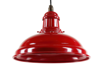 A vintage style industrial red metal pendant lamp.