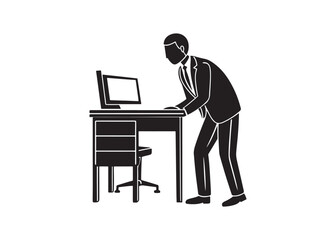 Businessman Examining Laptop.