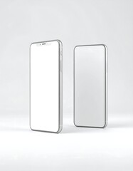 Two blank mobile phones, modern design
