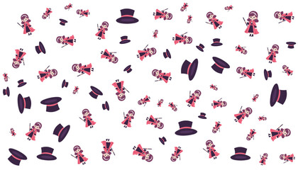 Magician Girl Background Pattern Vector