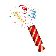 Obraz premium A confetti popper for celebrating design with transparent background
