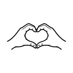 Fototapeta premium Hands forming a heart shape with fingers and thumbs