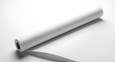 White Paper Roll on White Surface.
