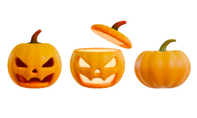 3D halloween pumpkin jack o lantern