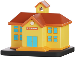 Cartoon School Building Render