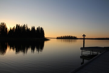 sunset over the lake