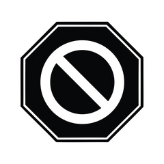 A universally understood sign that indicates prohibition and denial of access, stop sign silhouette vector illustration