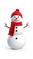 Snowman with red hat and scarf