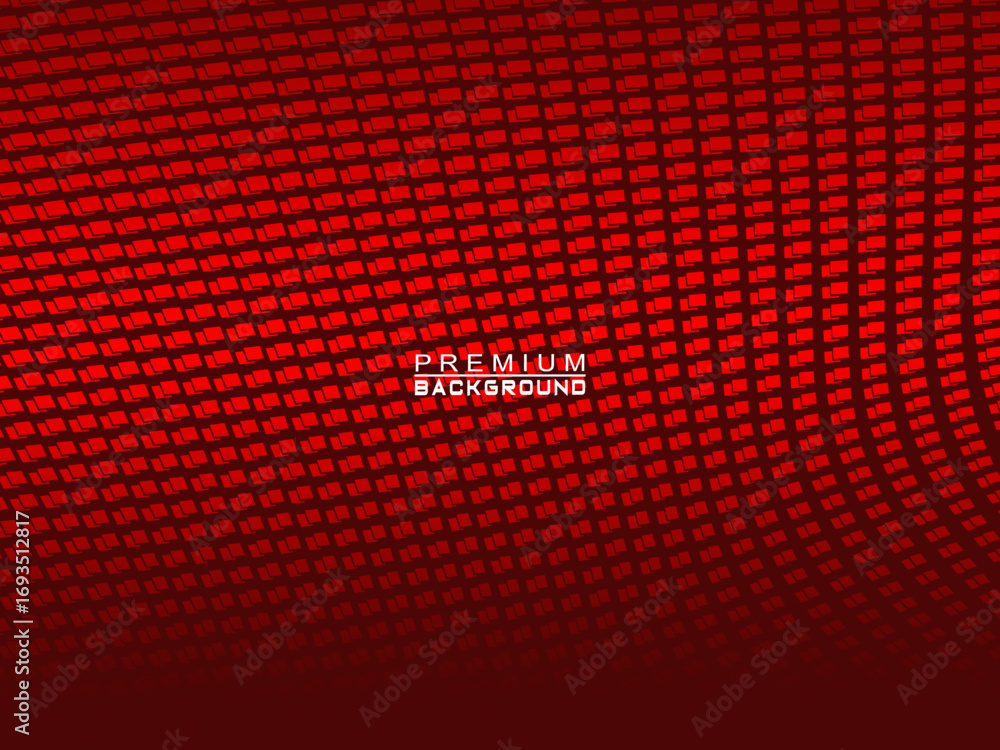 Fototapete dark red abstract vector background with a wavy grid pattern consisting of small rectangular element