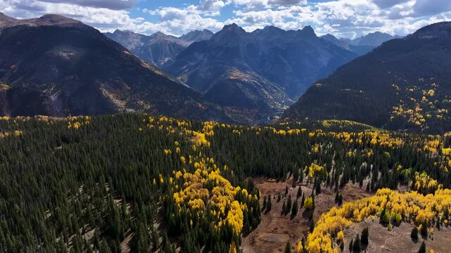 Switzerland of America - Colorado San Juan Mountains Autumn Forest from Above