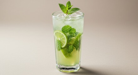 Refreshing Mojito Cocktail with Lime and Mint