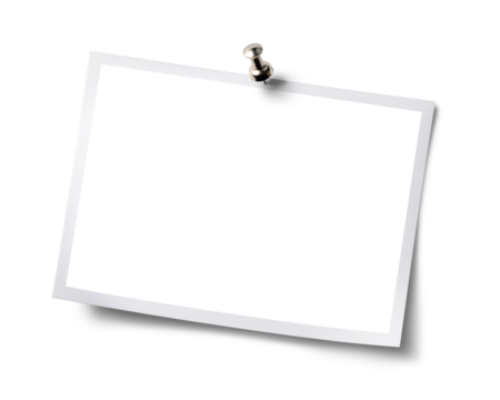 銀色の画鋲で壁に留められた、写真の画像合成用フレーム