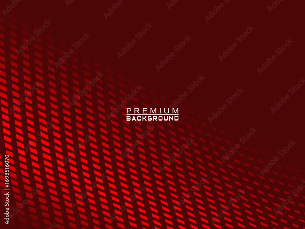 Fototapete dark red abstract vector background with a wavy grid pattern consisting of small rectangular element