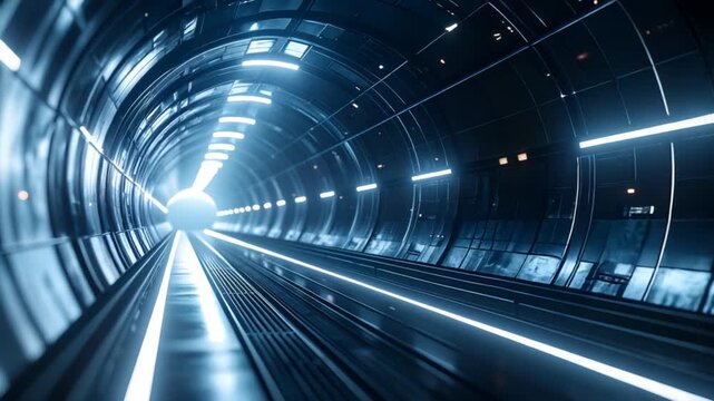 Futuristic tunnel pathway