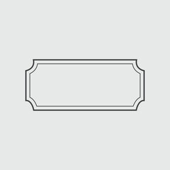 Simple elegant decorative frame with rounded corners on a light gray background