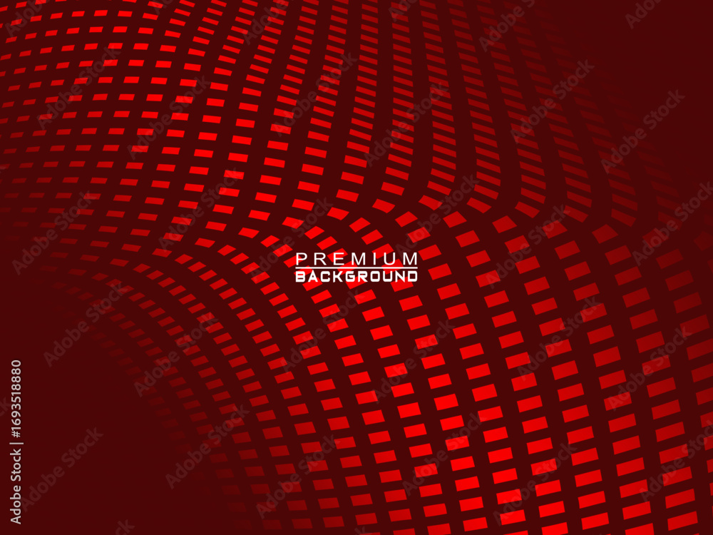 Fototapete dark red abstract vector background with a wavy grid pattern consisting of small rectangular element