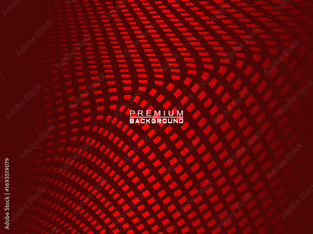 Fototapete dark red abstract vector background with a wavy grid pattern consisting of small rectangular element