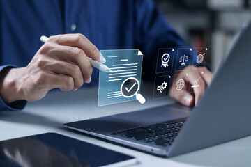 Compliance rules and law regulation policy concept. Enforcement of laws, regulations, and...