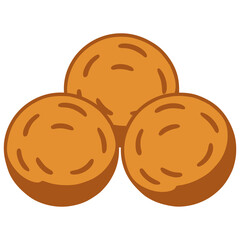 æbleskiver Danish pancake balls flat color vector illustration template design
