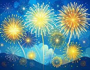 Fireworks display in a night sky