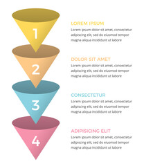 Vertical pyramid infographic with four numbered levels