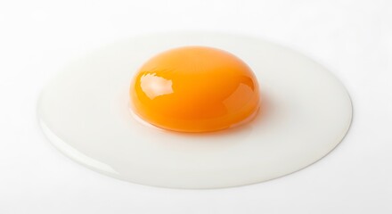 Egg yolk on white plate.