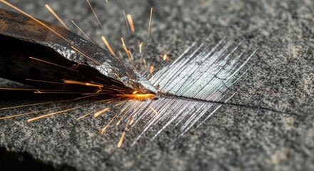 Close-up of Metalwork with Intense Sparks