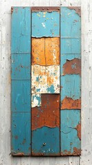 Naklejka premium Rustic, multi-colored metal panels