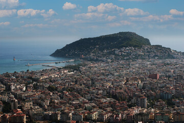 Turkish sea coast view from above.