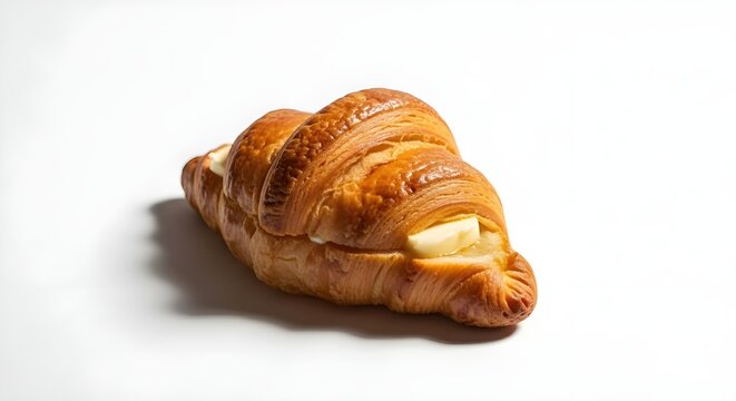 Roti, roti bakar, croissant on a white background, 