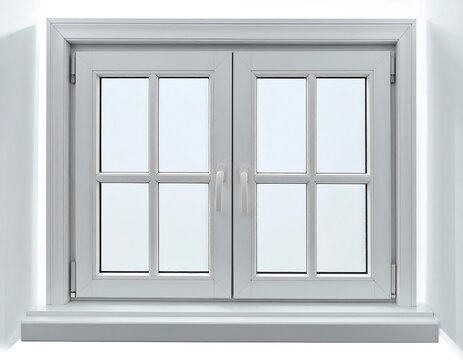 White double-hung window, minimalist design