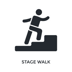 Stage Walk Icon Glyph Style. Vector Illustration For Graphic Design